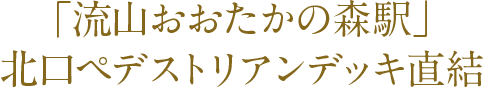 「流山おおたかの森駅」北口ペデストリアンデッキ直結