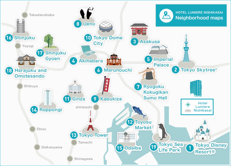 HOTEL LUMIERE NISHIKASAI Neighboring maps